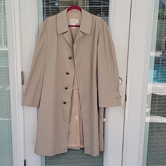 London Towne Tan Vintage Trench Coat Rain Coat Size 38R - Picture 1 of 7